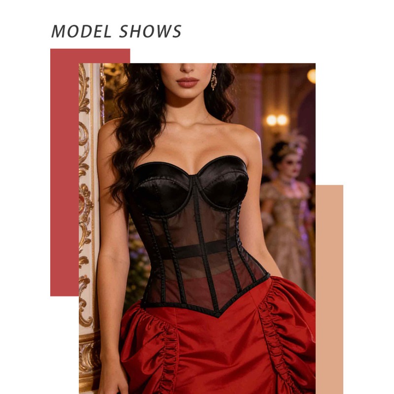 เสื้อครอปเซ็ทตาข่ายสีดำแบบไร้ส - Corset Waist Cinch บทวิจารณ์และราคา
